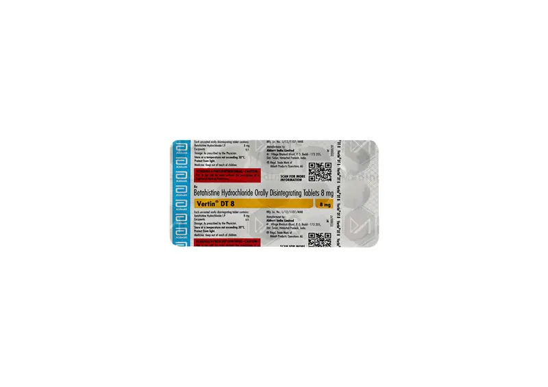 VERTIN DT 8MG VERTIN DT 8MG